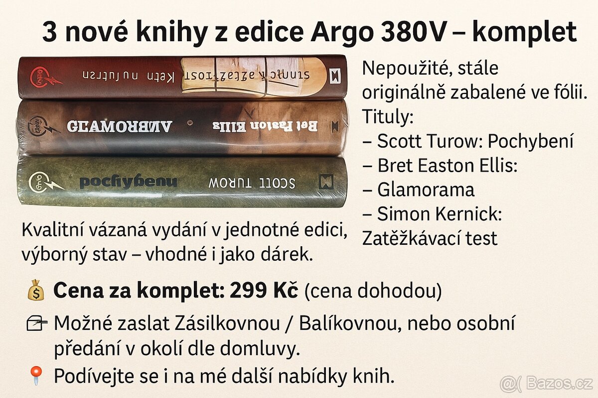 3 nové knihy z edice Argo 380V – komplet