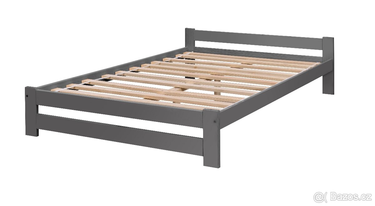 Nová postel BOROVICE 120x200 šeda + ROŠT