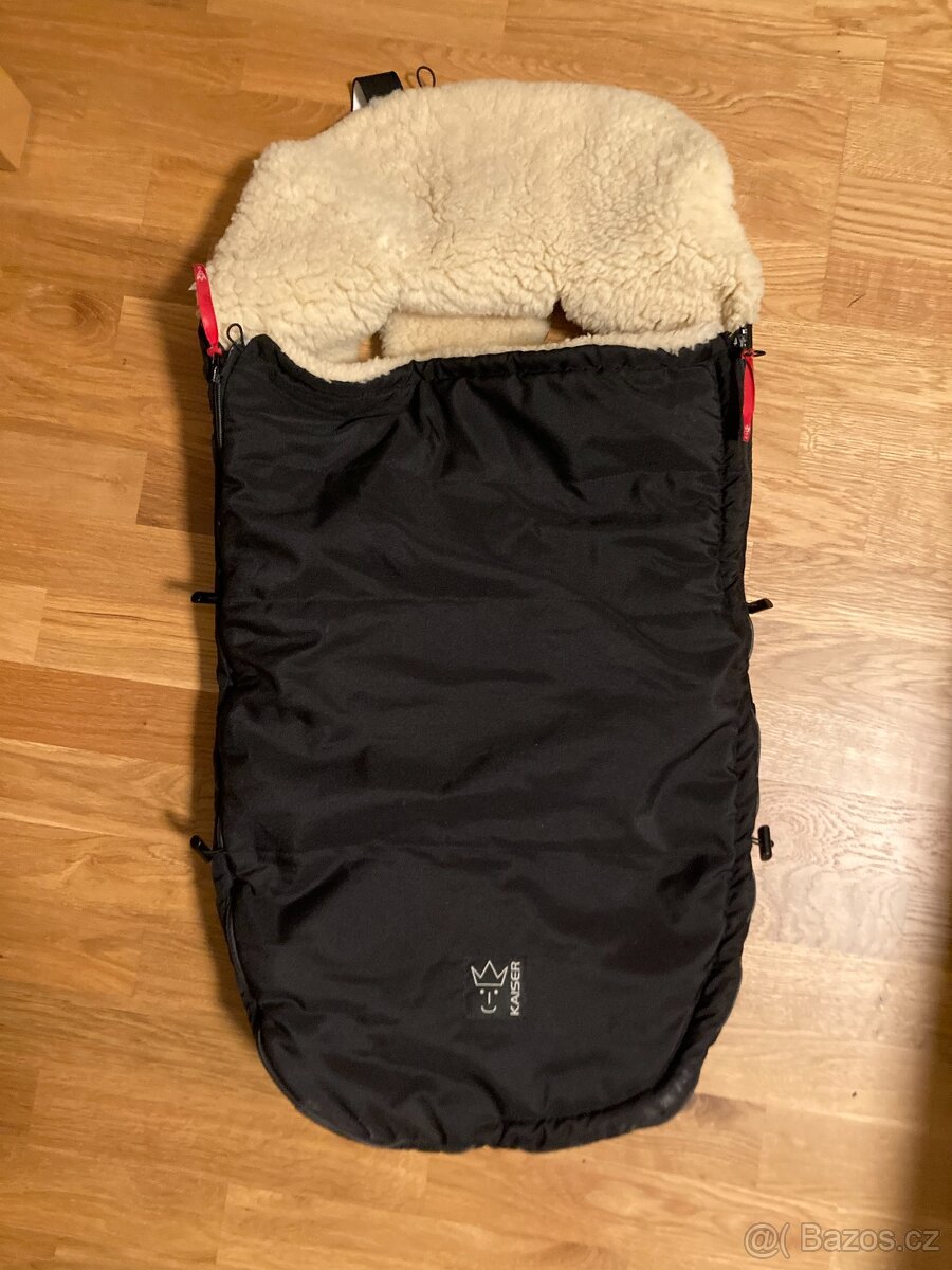 Ovčí kožešina na kočárek-KAISER Naturell + rukávník