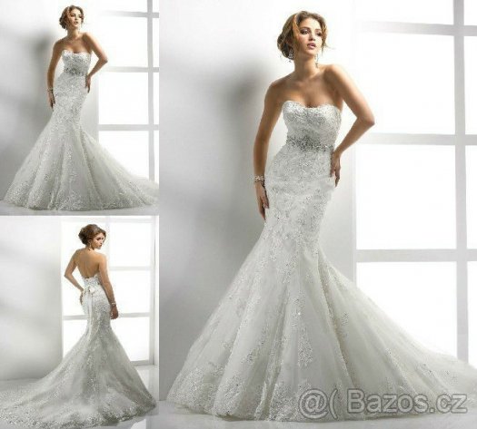 LUXUSNÍ SVATEBNÍ ŠATY BÍLÉ