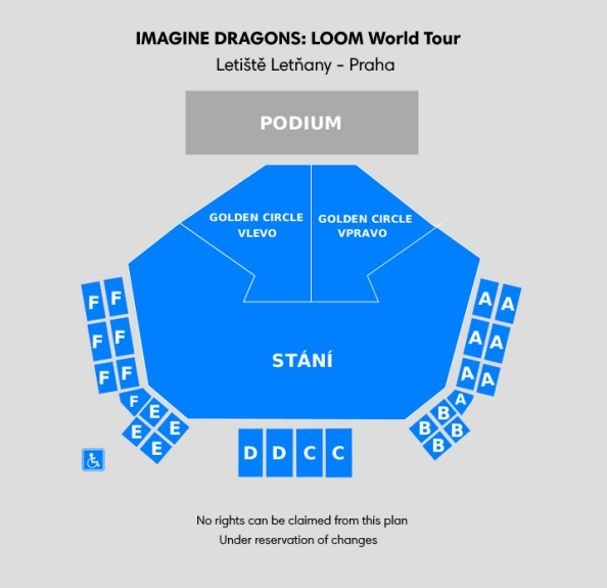 1ks vstupenka na Imagine Dragons na 11.6.2025 (sezení)