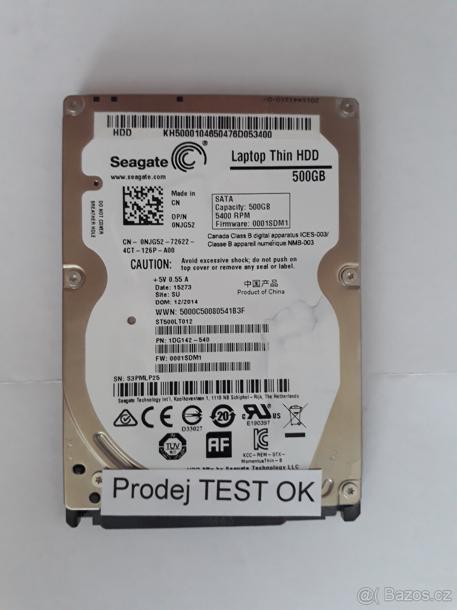 Hdd Segate 500Gb 2,5" 7mm