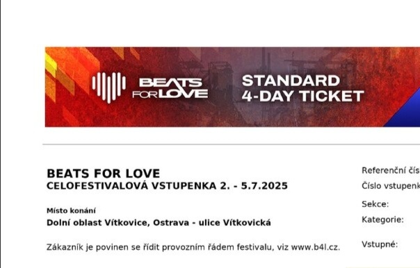Beats for love vstupenky