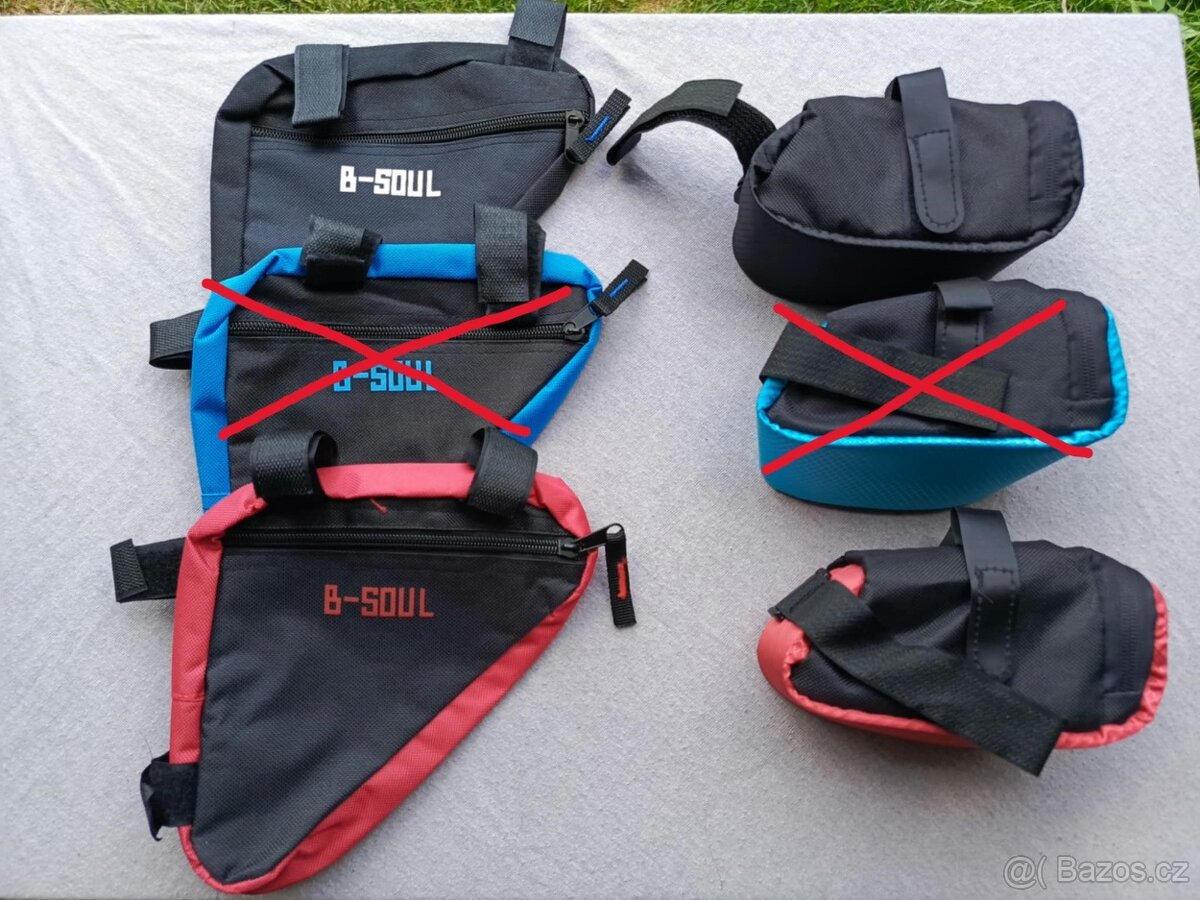 Brašny na kolo, trojúhelníky a tašky pod sedlo