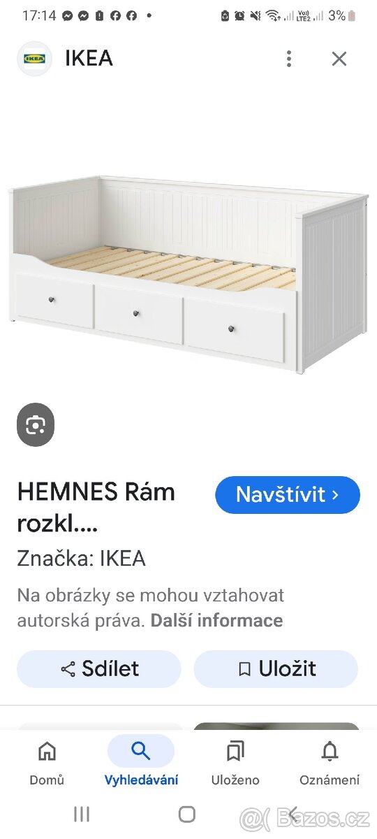 Hemnes postel rozkládací.