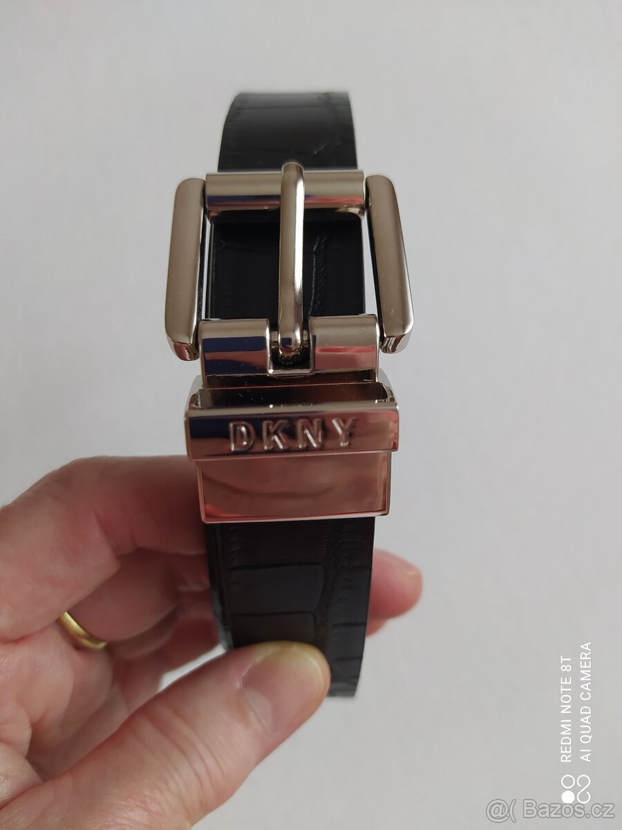 NOVÝ KOŽENÝ PÁSEK, zn. DKNY
