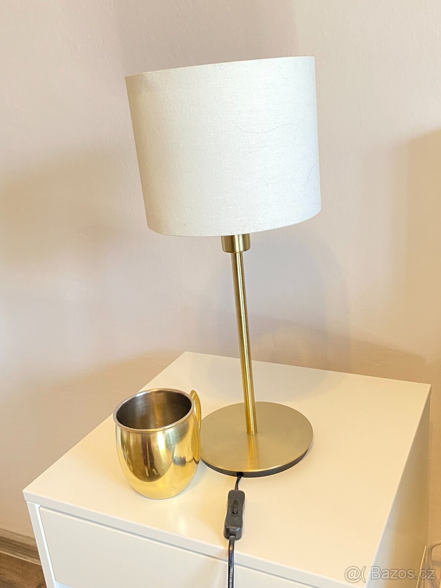 Bílá zlatá lampa IKEA RINGSTA / SKAFTET (vynikající stav)