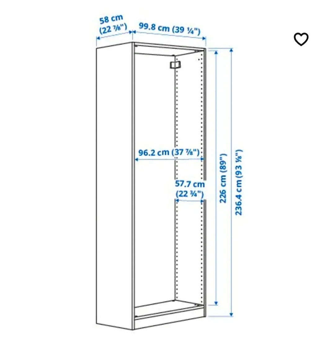 Pax, skříň, rám s policemi, Ikea