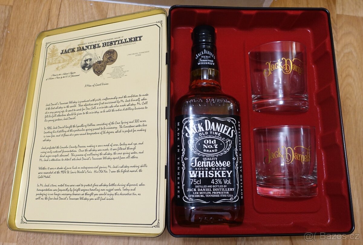 Dárkové balení Jack Daniel’s Old No. 7 – 0,75 l 2 skleničky
