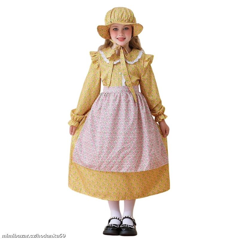 Karnevalový kostým, 3 dílný Děvče z prerije apod. vel.122