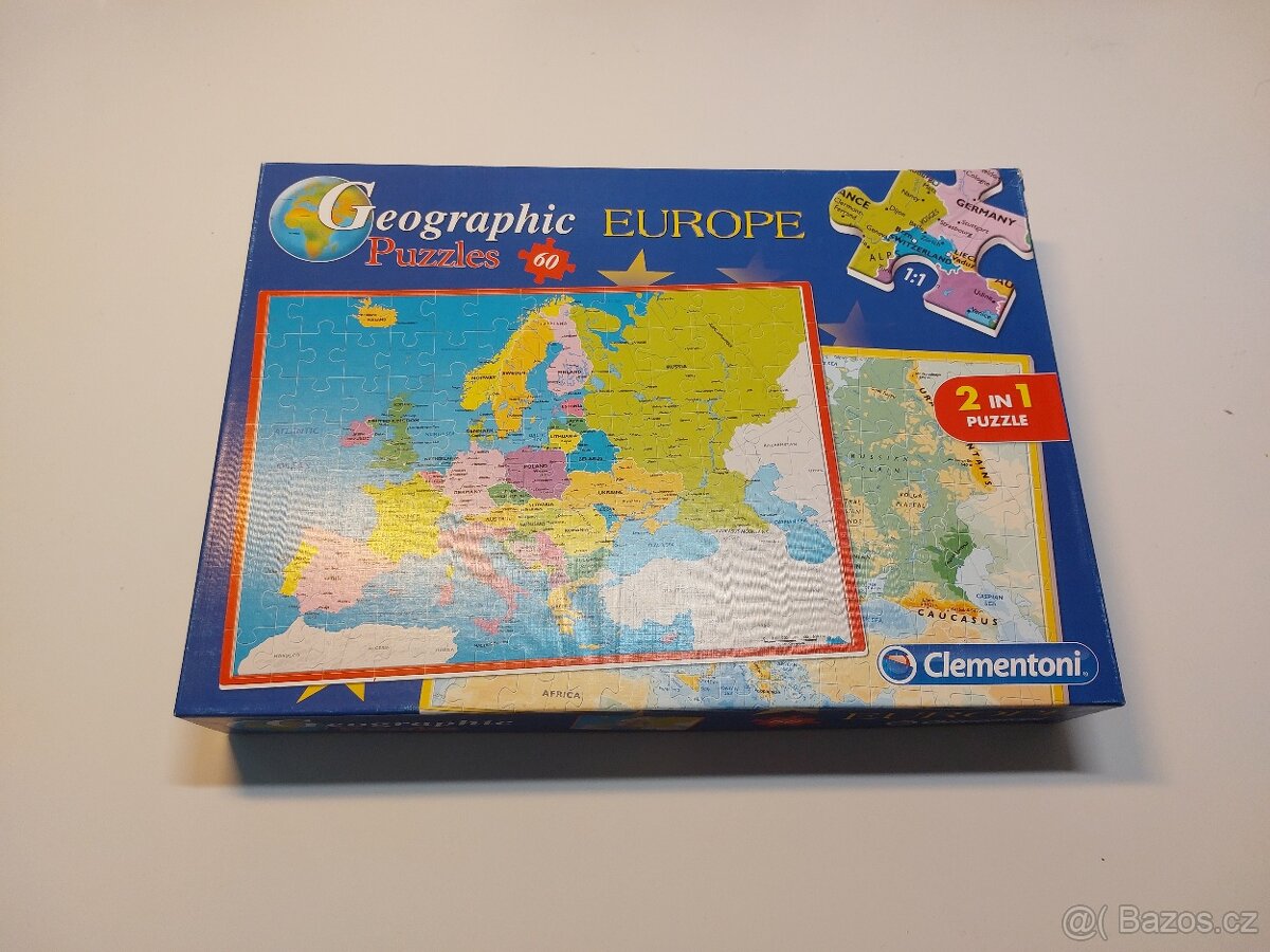 Zeměpisné puzzle Evropa 104 dílků (kompletní)