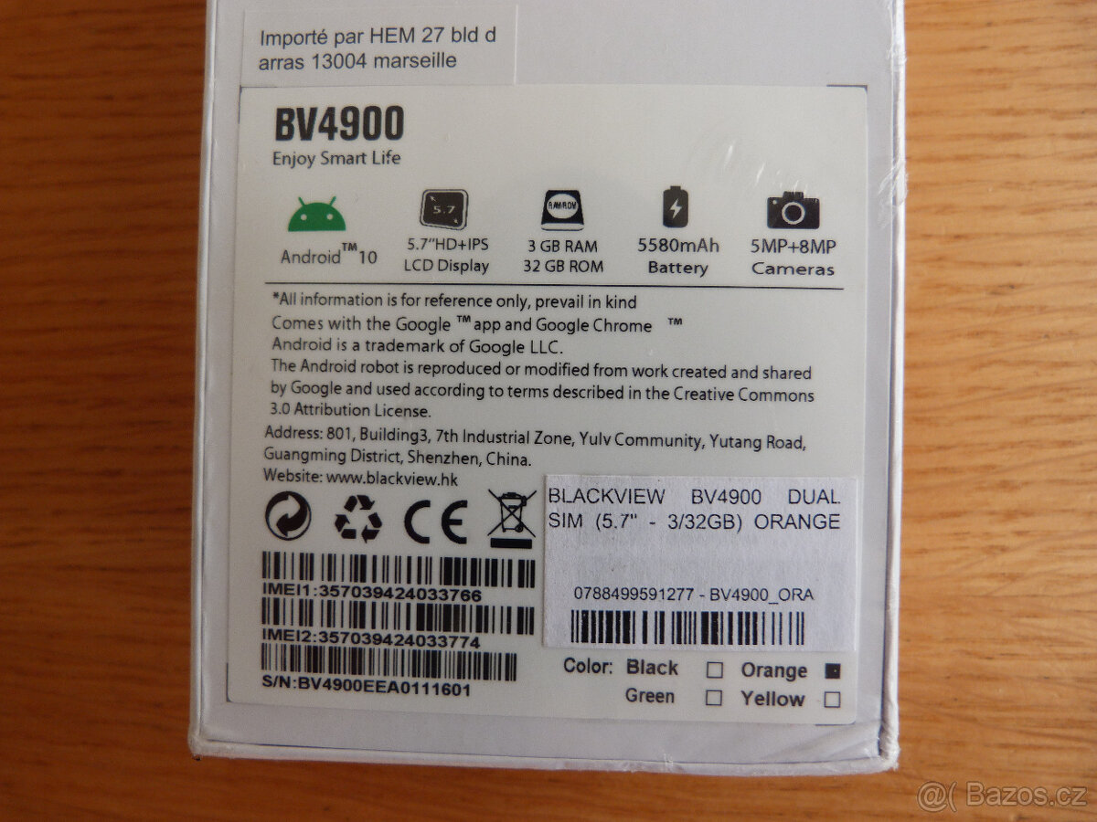 NOVÝ mobilní telefon Blackview 4900 3GB/32GB