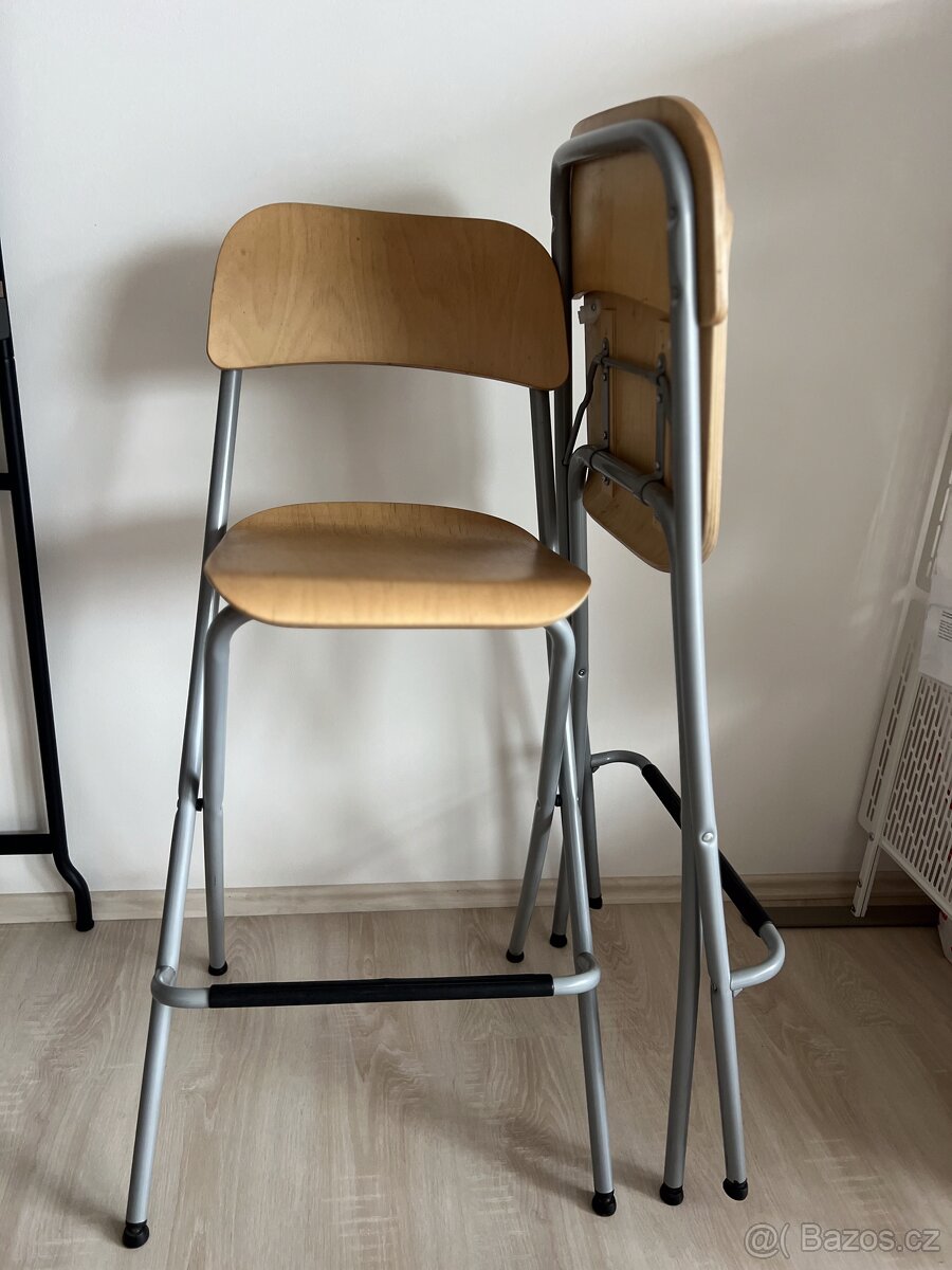Skladácí barová stolička s opěrkou FRANKLIN, 74 cm IKEA