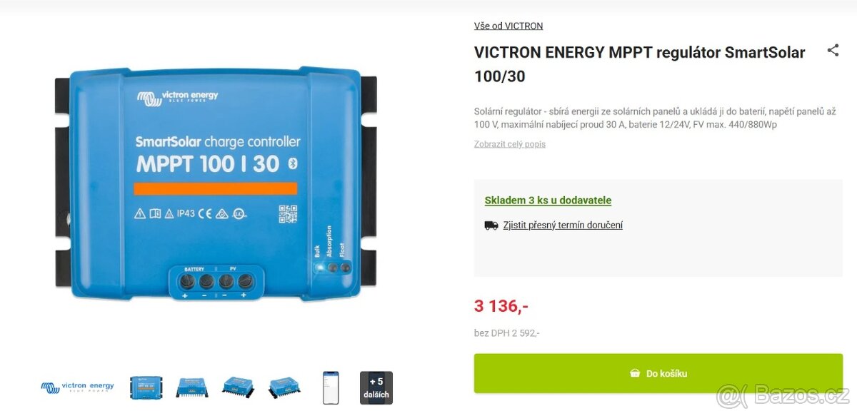 Victron SmartSolar MPPT 100/30 - solární regulátor