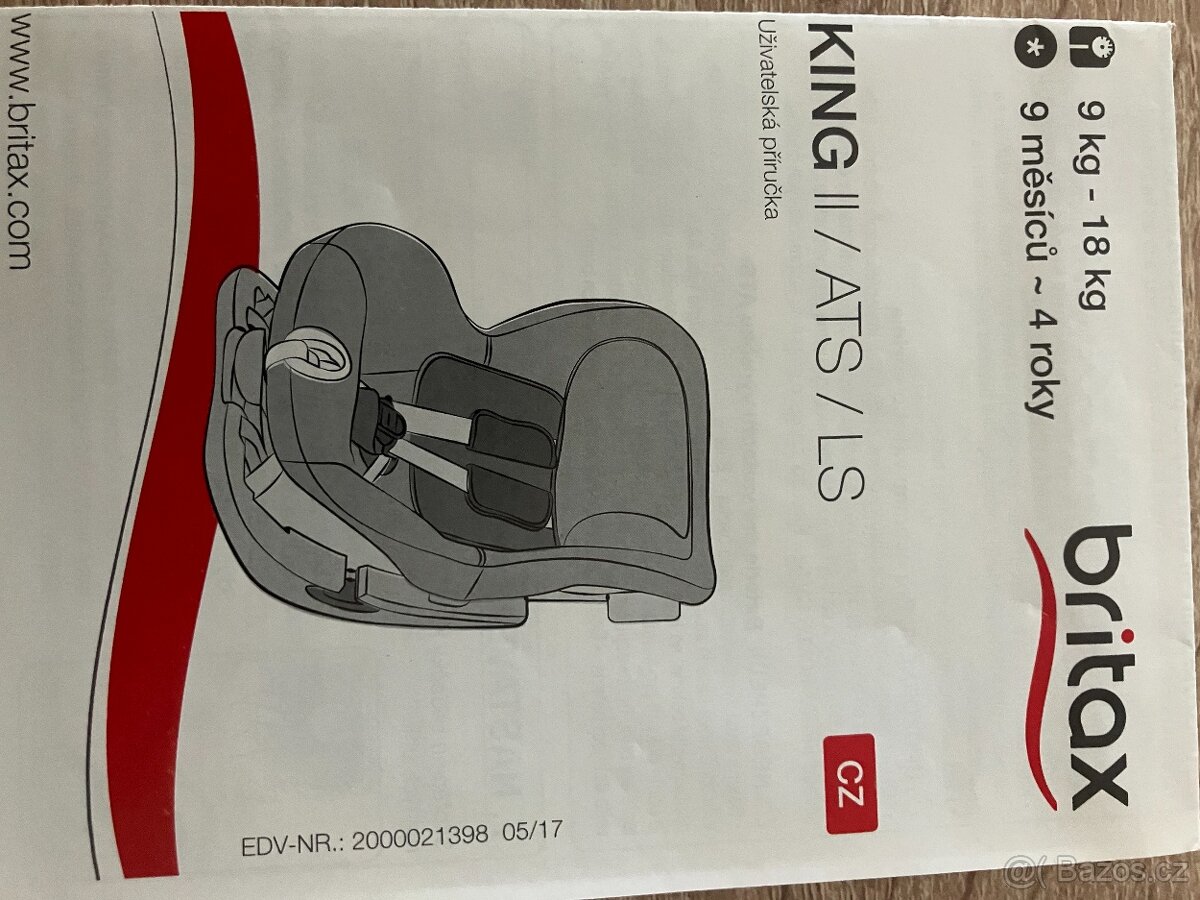 Prodám autosedačku Britax Romer King II.