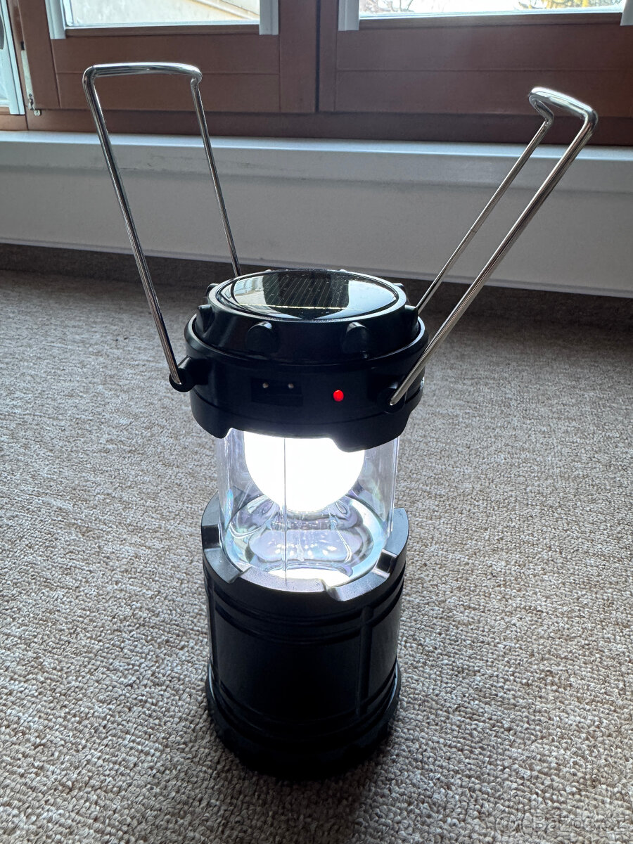 Svítilna pro kemping - nabíjecí (solární nabíjení nebo kabel