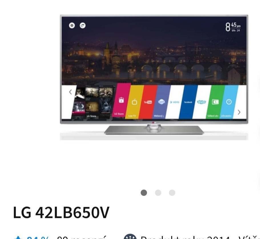 Tv LG Smart 42" 107cm YouTube, Netflix lepší TV, dvb-t 2