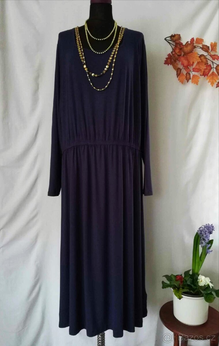 Nové trikotové maxi šaty dámské 52/54