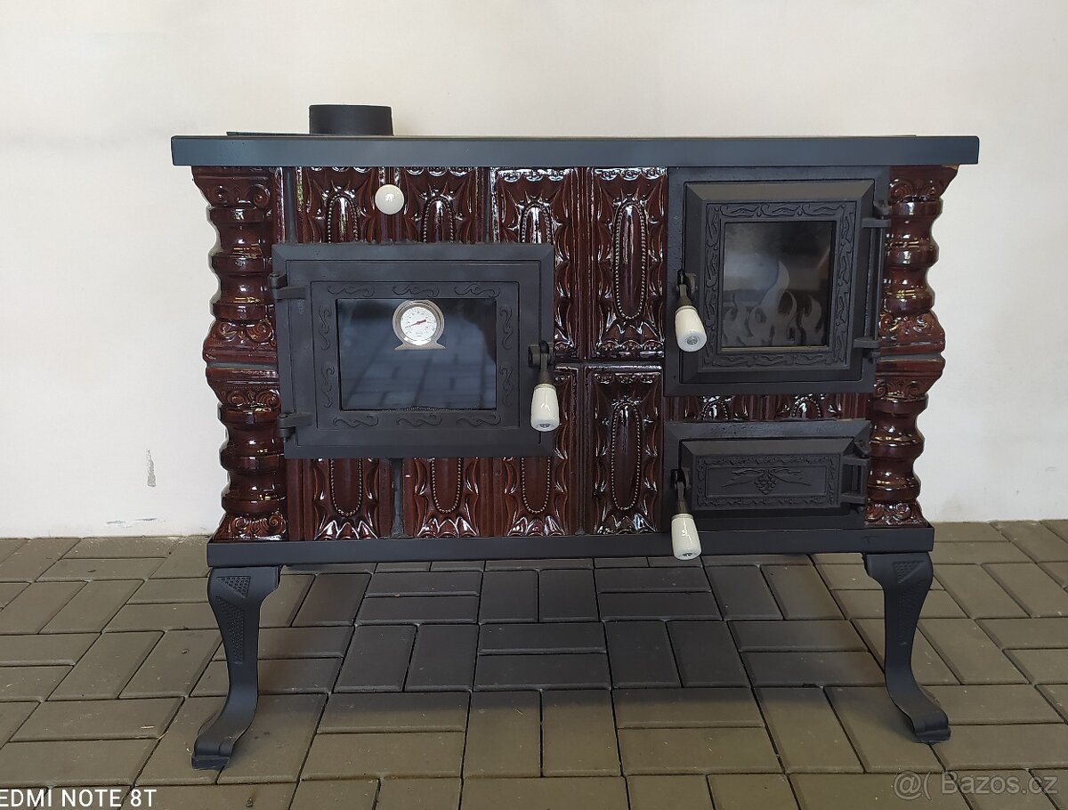 Kachlový sporák Anna levá hnědá