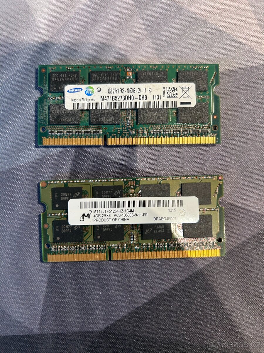 Paměť RAM 8GB (2x4GB), DDR3, 1333 MHz