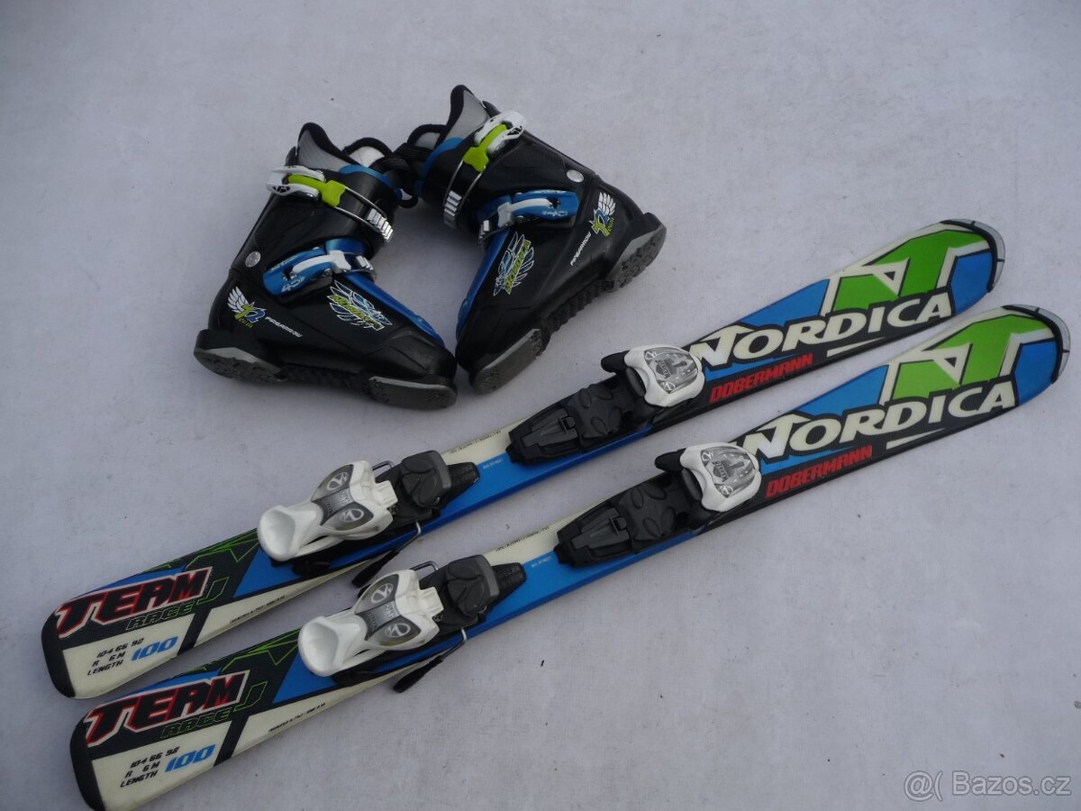 169. Detske lyže NORDICA - 100cm + boty NORDICA 32,5 eu SET