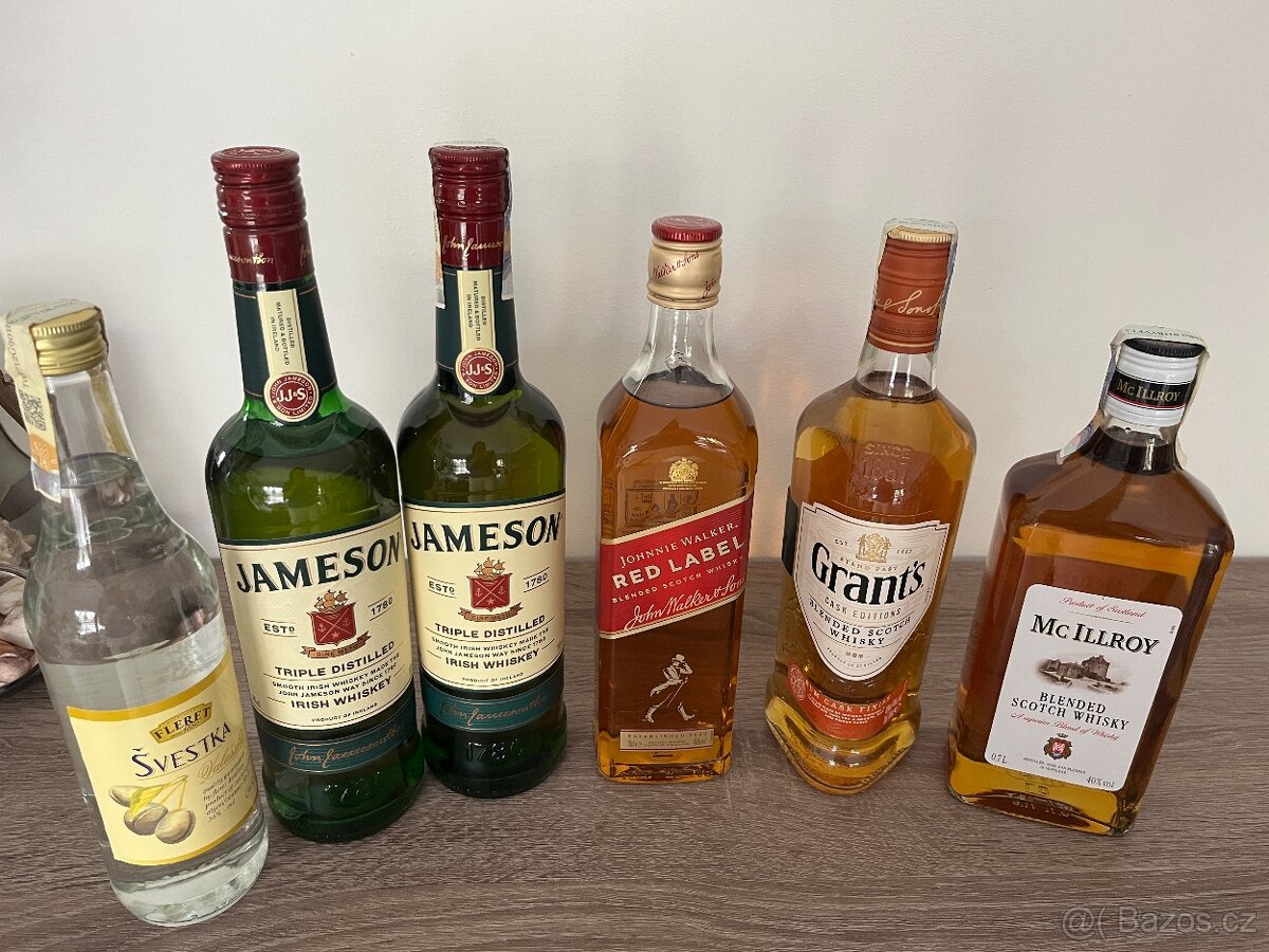 Lahve whiskey+pálenky