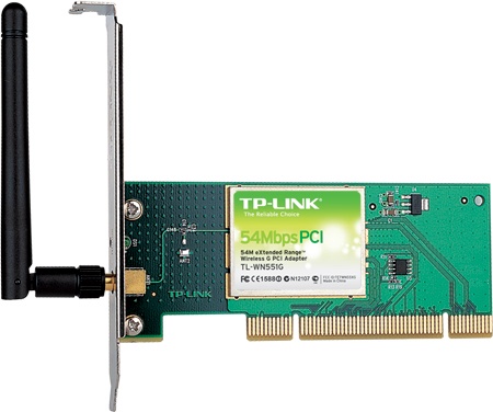 TP-Link TL-WN551G Wireless PCI adapter, odnímatelná anténa