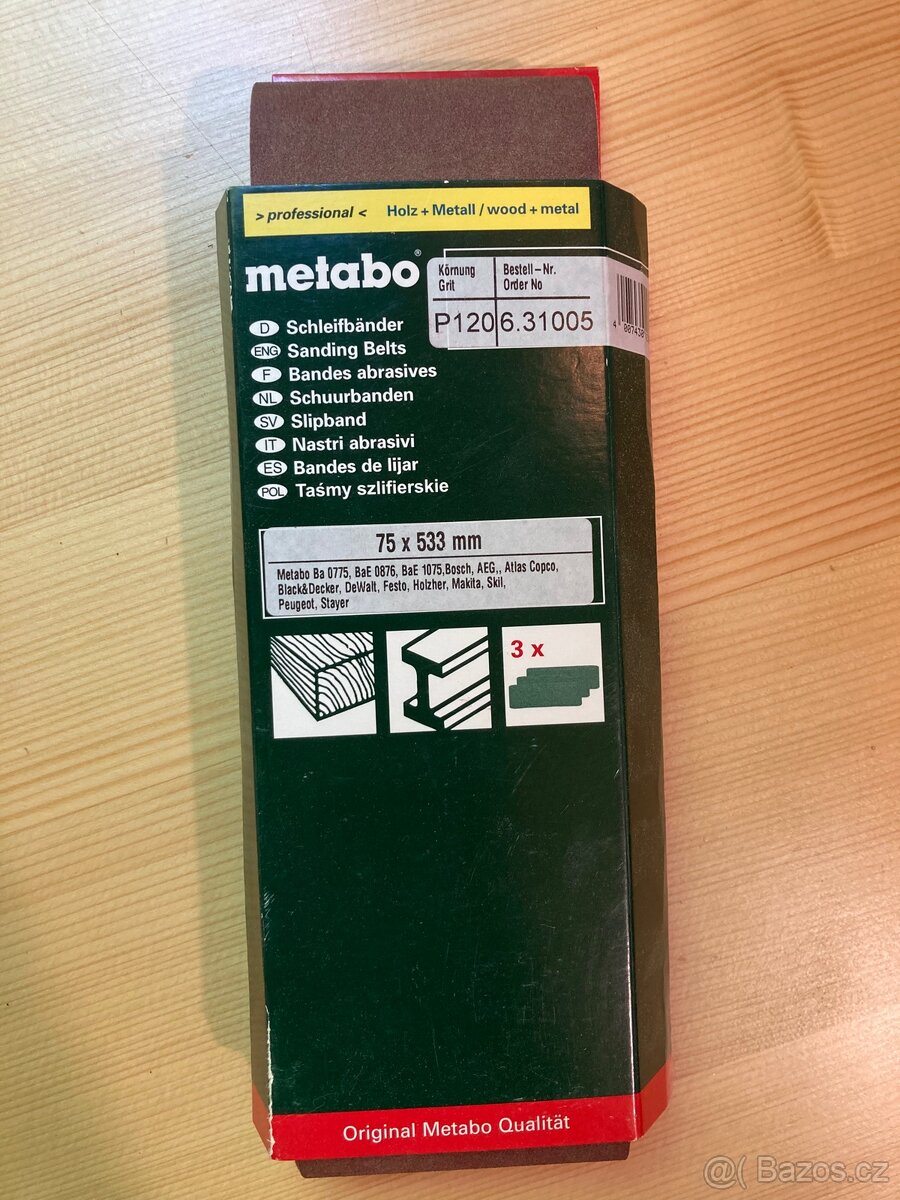 Brusny papir na pasovou brusku