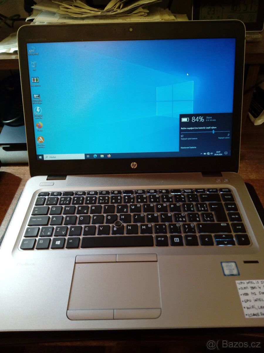 notebook HP elitebook 840 G3 + 2x adaptér + dokovačka