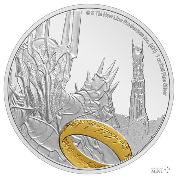 Stříbrná mince Pán prstenů - Sauron - rezervováno