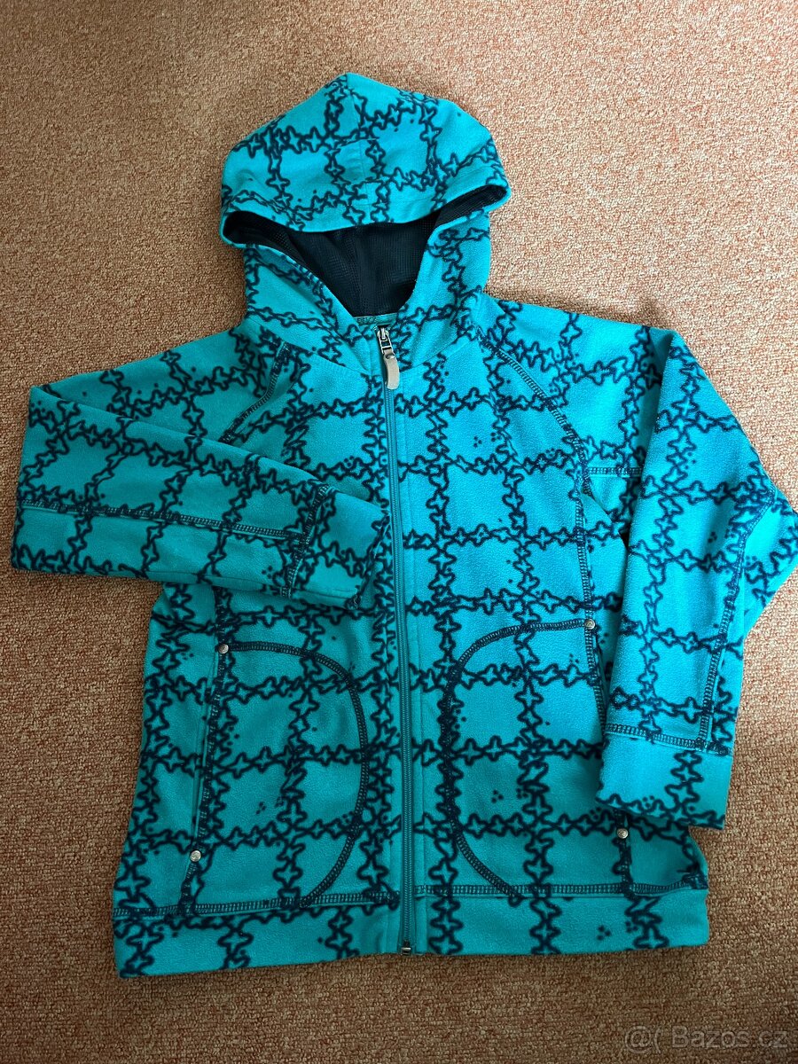 fleece mikina tyrkysová vel. 128/134