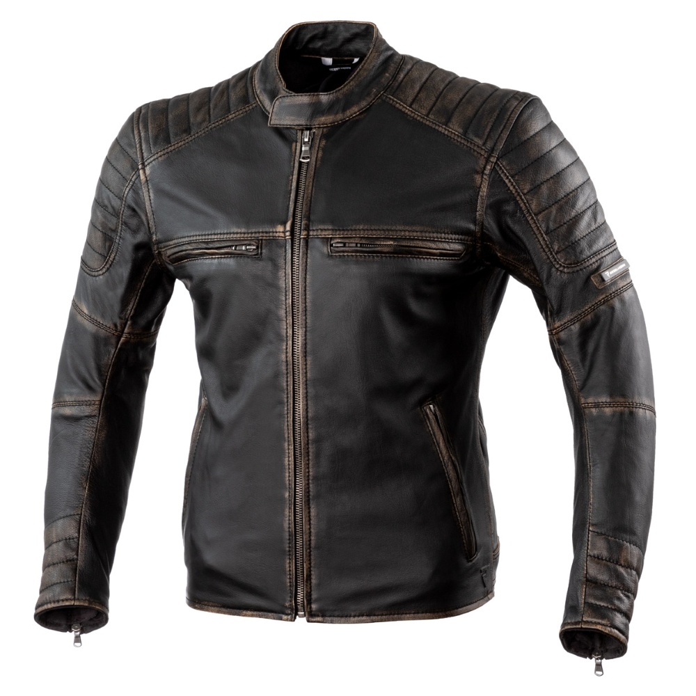Kožená bunda na motorku Rebelhorn Hunter Pro Vintage hnědá