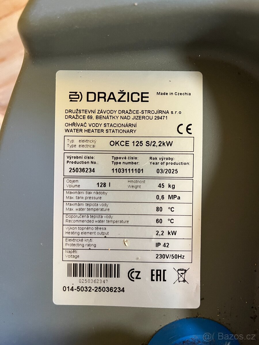 Drazice bojler OKCE 125 S 120l