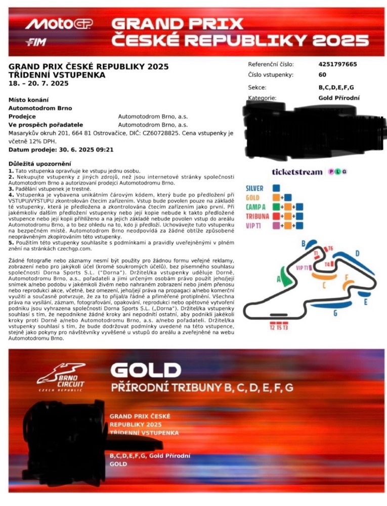 Moto GP 2025 Přírodní - GOLD