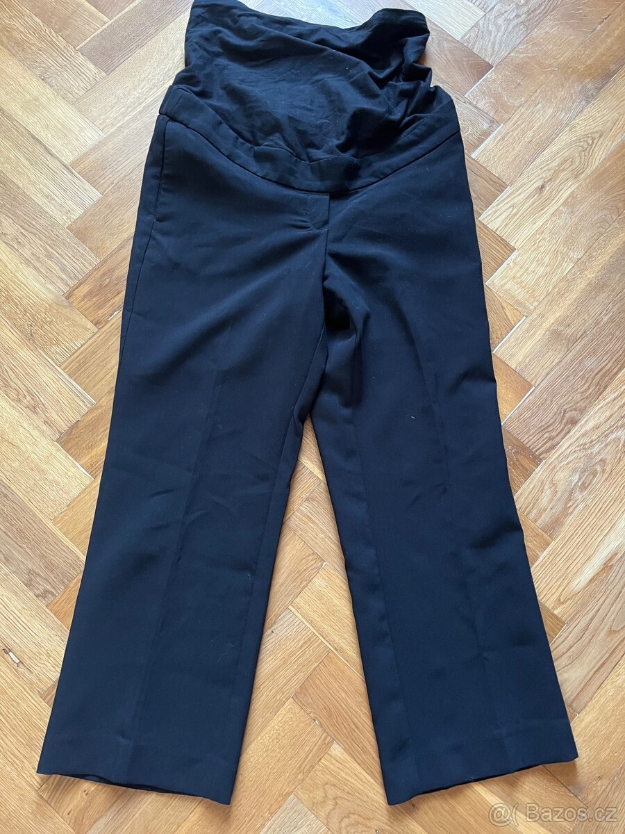 Těhotenské černé kalhoty 3/4 MAMA H&M