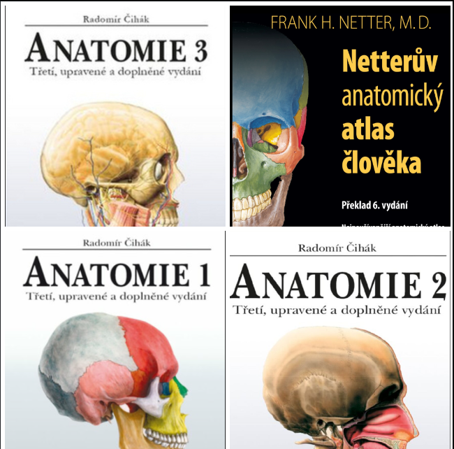 Prodám knihy, Anatomie 1,2,3 (R.Čihák) a Netter