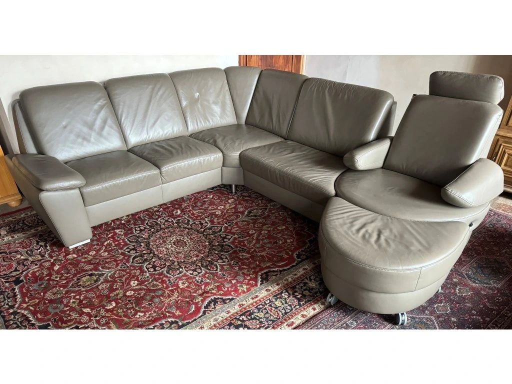 Luxusní rohová kožená sedací souprava,2971
