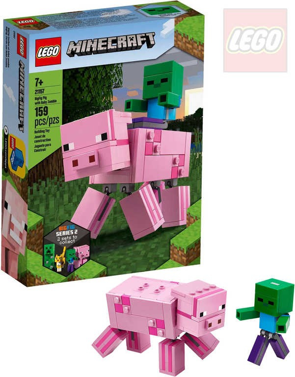LEGO MINECRAFT Velká figurka Prase a malá zombie