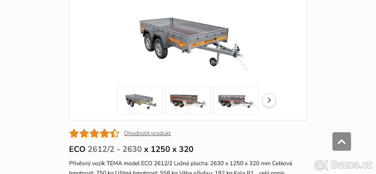 Prodám přívěsný vozík Temared dvě nápravy
