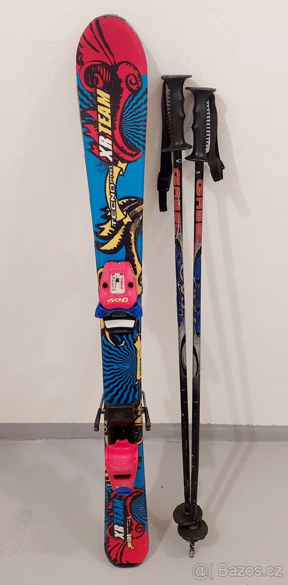 Dětské sjezdové lyže 100cm a hůlky