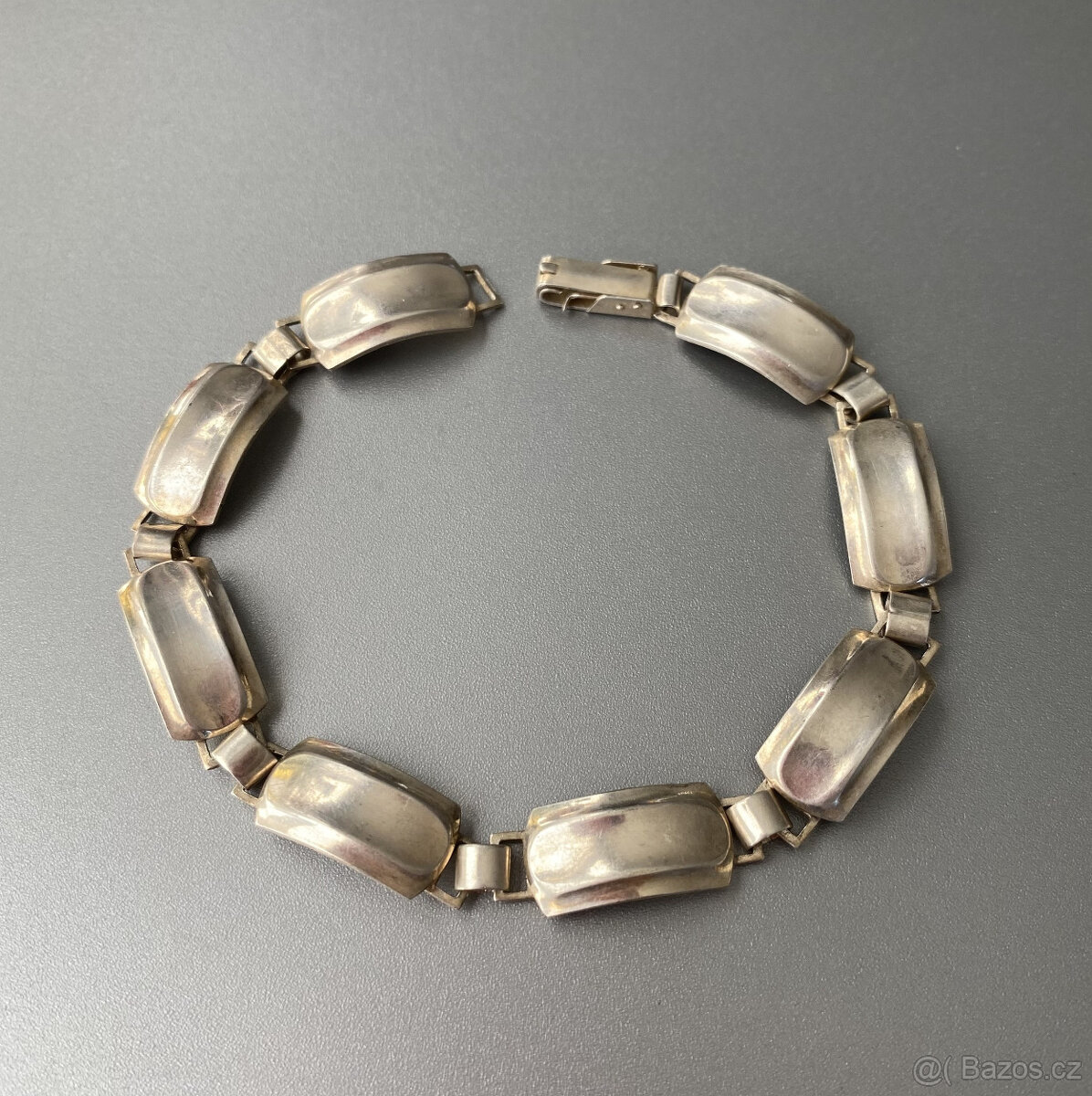 Článkový retro náramek, stříbro AG 900/1000, 17g