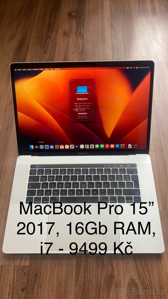 MacBook Pro 15, i7, 16Gb RAM, touchbar
