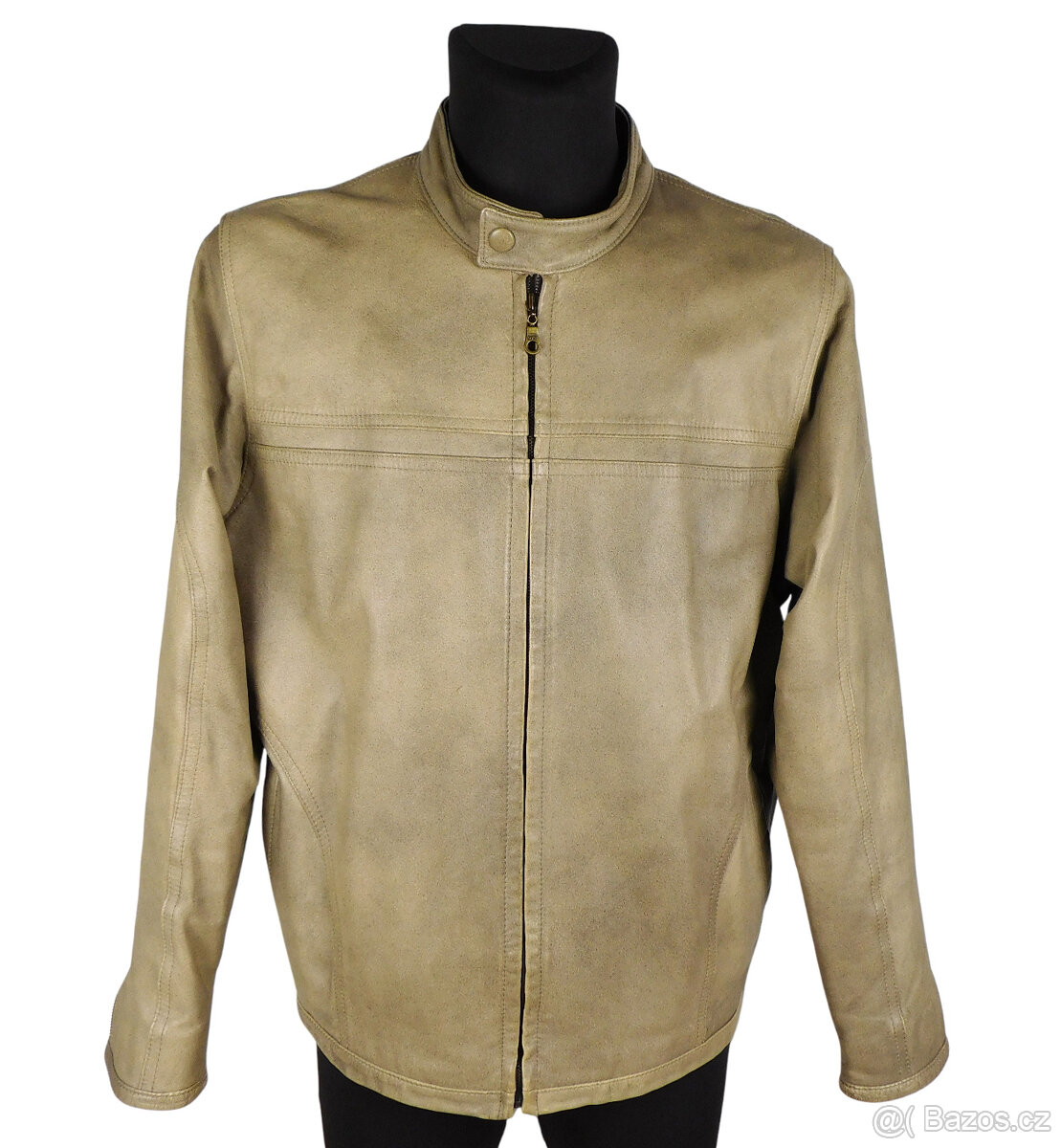 Kožená pánská písková tónovaná bunda vel. L