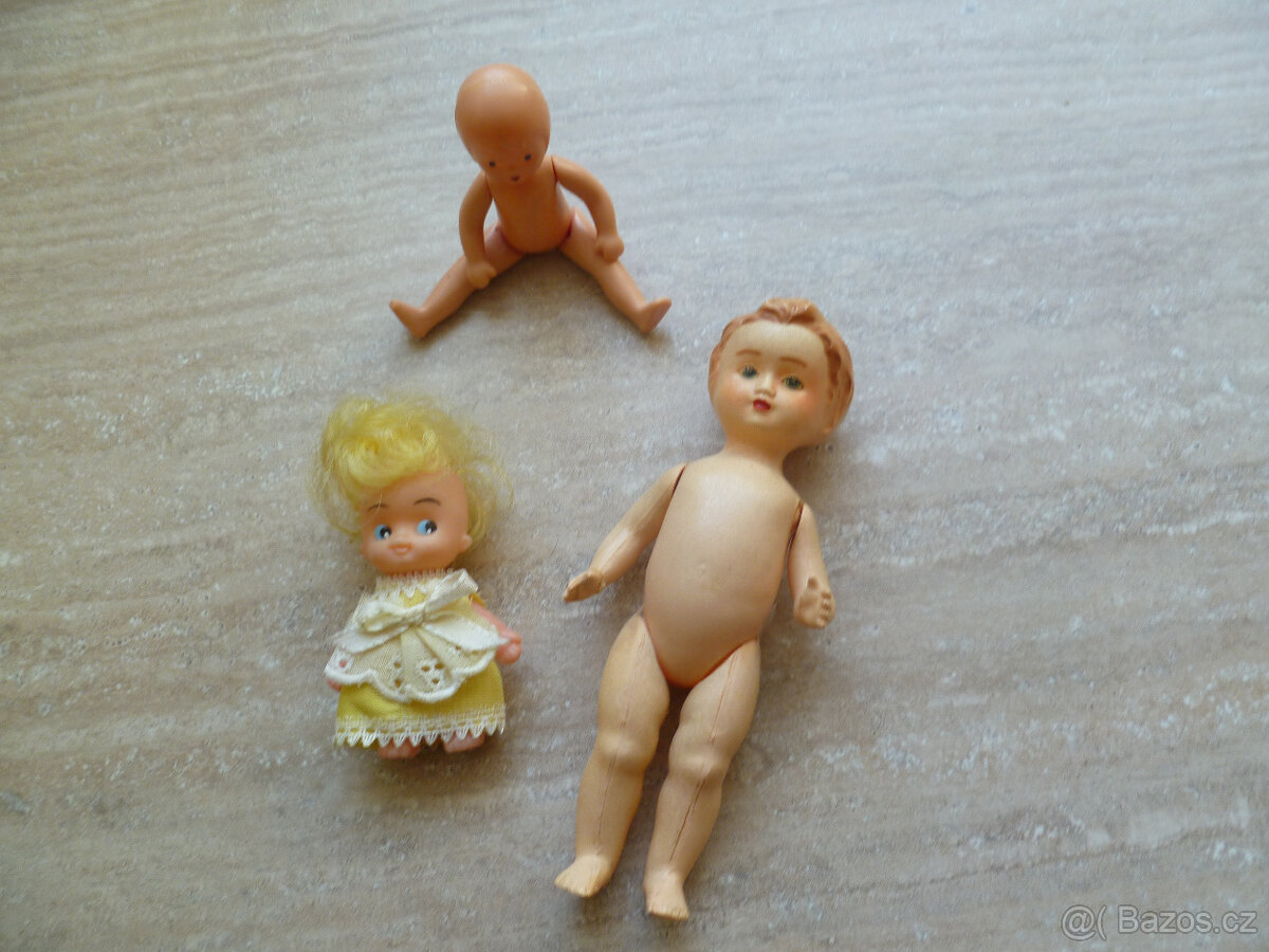 Staré hračky panenky 3 ks pro sběratele