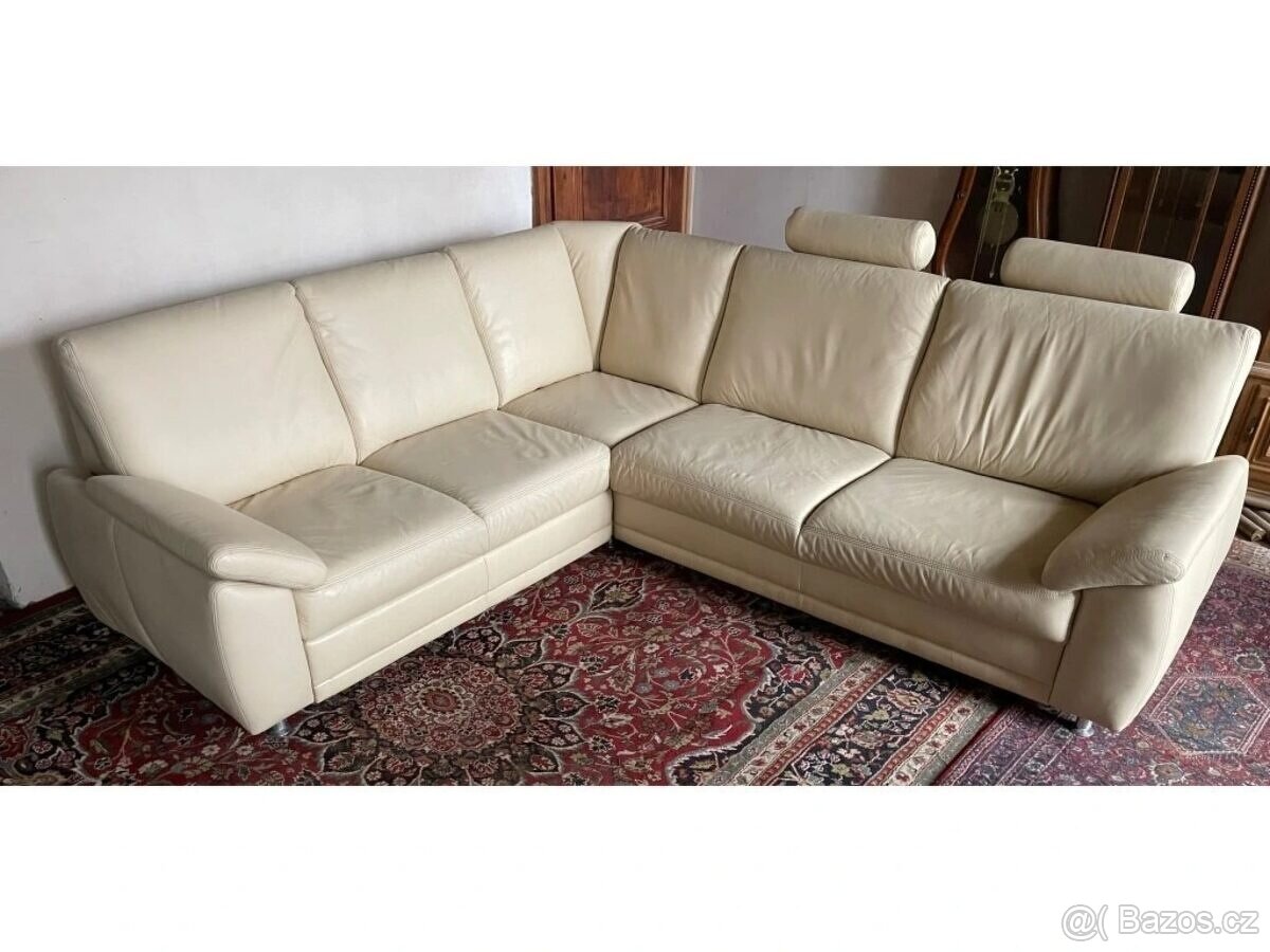 Luxusní moderní rohová kožená sedací souprava,2496