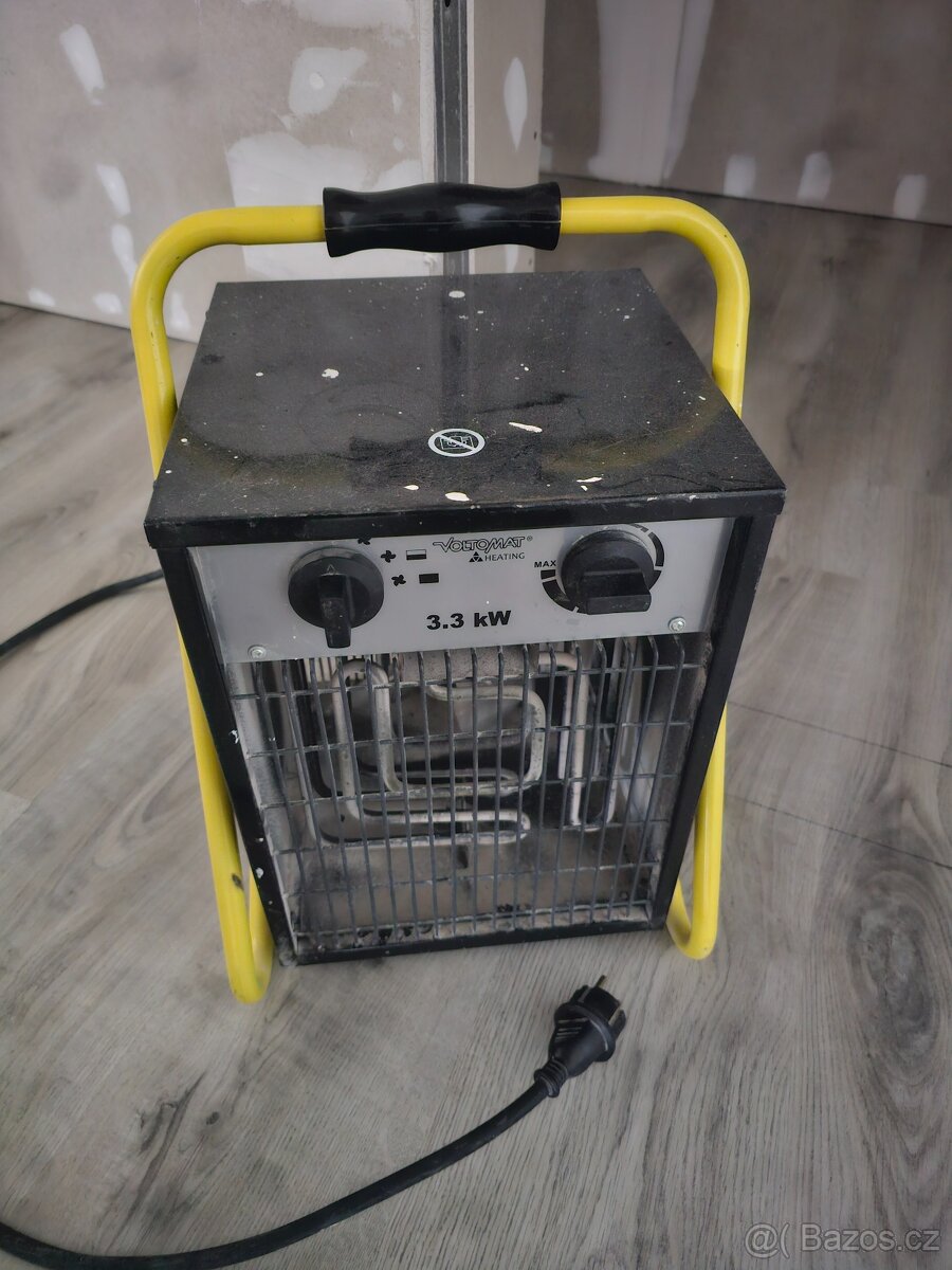 Elektrické topení / topidlo / teplovzdušný ventilátor 3,3 kW