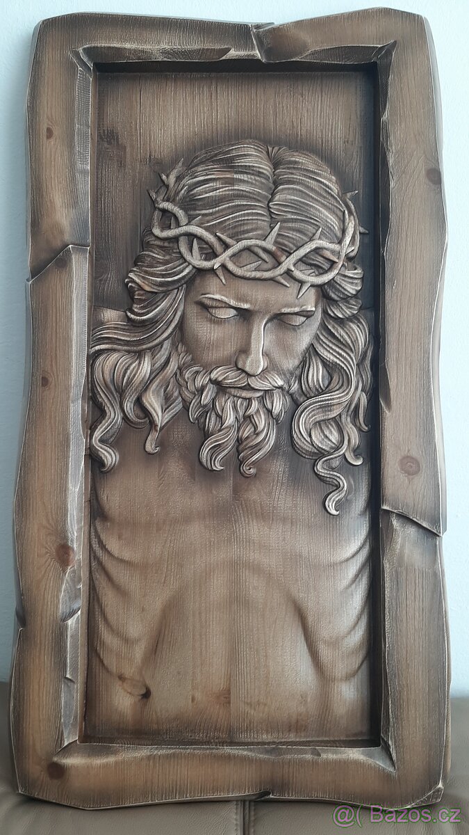 Drevený obraz Jezis Kristus 84×45cm.hr.4 cm