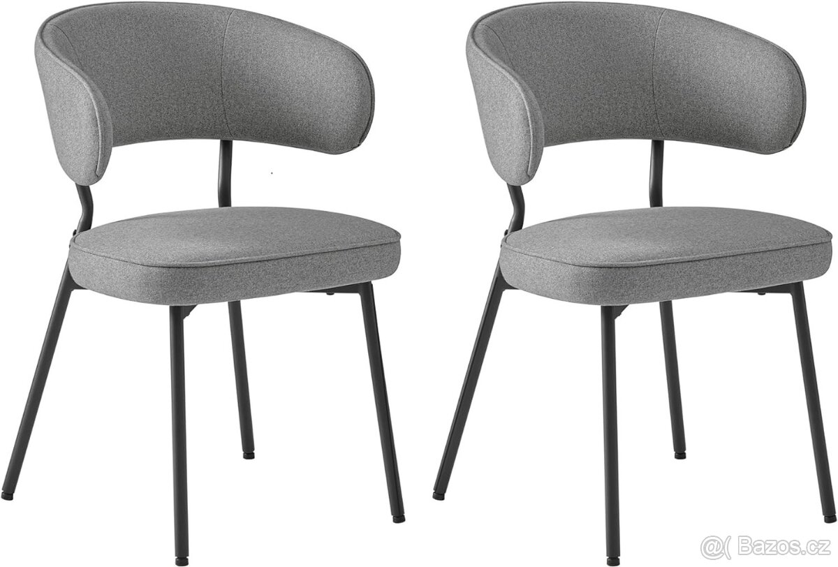 Sada 2 jídelních židlí, tmavě šedá-LDC112G01