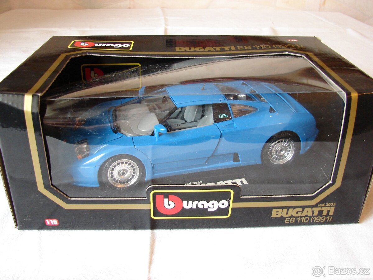 1:18 BBURAGO - Bugatti EB 110 (1991) modrá