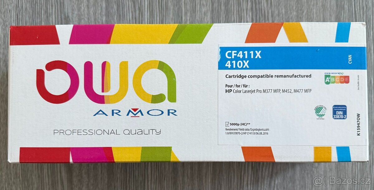 Armor toner HP CF411X - modrý